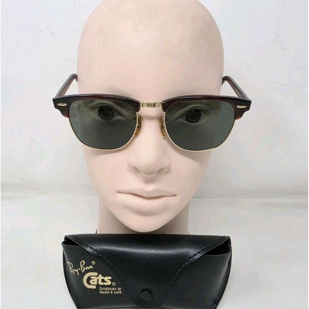 Vintage Ray Ban W1116 Sunglasses Clubmaster II Brown Tortoise Shell G15 w/ Case